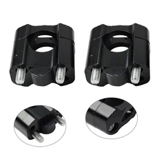 HandleBar Fat Bar Mount Clamps Risers Adaptor 7/8 to 11/8 Dirt Pit Bike ATV blk