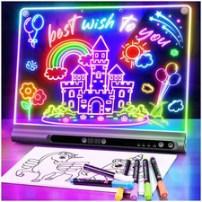Rechargeable LED Drawing Board 16 Inch 9 Color Light Modes E18 Timer