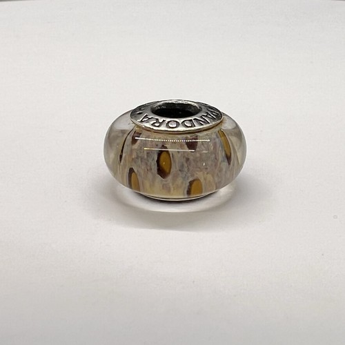 Pandora Sterling Silver Murano Glass Clouded Leopard Bead Charm 790946