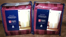 NWT CHAPS Dumont Maroon Stripe 2 Panels 54" x 84" Lined Curtains NEW $140