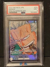 2022 One Piece Paramount War SMOKER Alternate Art Leader OP02-093 PSA 9 Mint