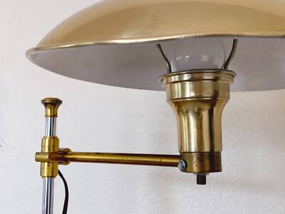 Italian Mid-Century Modern Brass Table Lamp with Swivel Arm | eBay