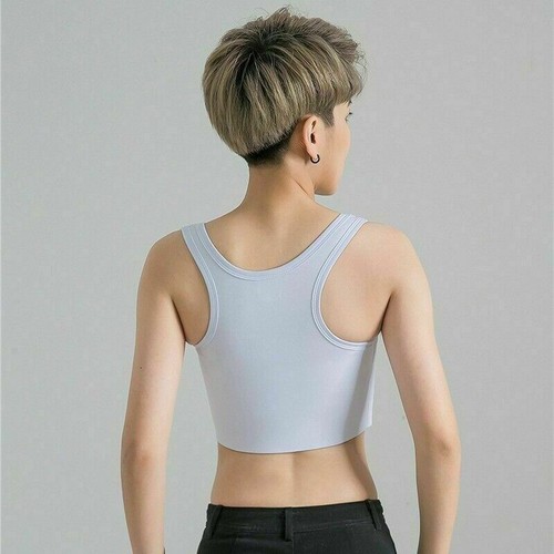 Lesbian Breast Binder Front Buckle Tomboy Tank Top Short Undershirt Cosplay Cosy - Picture 6 of 17