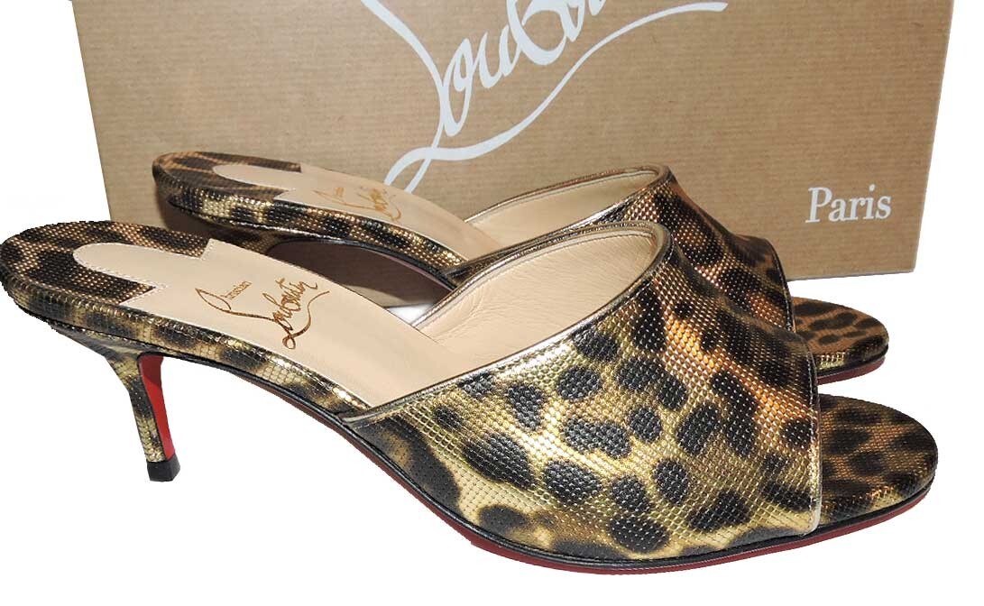 Christian Louboutin Mules EAST MULE 55 Leopard Metallic Sandals