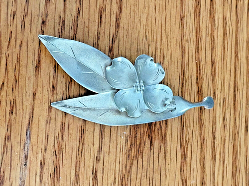Vintage Stuart Nye Sterling Silver Pin, Brooch, Dogwood Flowers