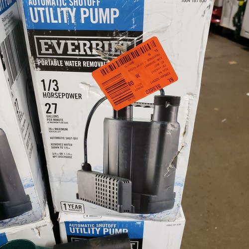 Everbilt Portable 1/3 HP Utility Pump 