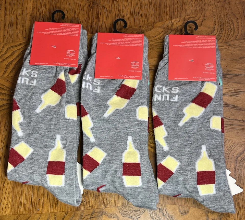 3 Nuevos Pares Calcetines Funky...porque bebiste todo mi rojo Unisex Adulto Talla 6-12 Foto 2 de 2