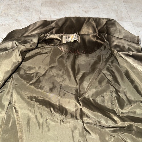 VINTAGE SILK Chinese Qi Pao Jacket DRAGON Embroidered TOGGLE GREEN Top - Picture 9 of 12