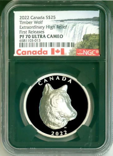 2021 Canada S$25 Buffalo Extraordinary High Relief Colorized FR NGC PF70 UC COA