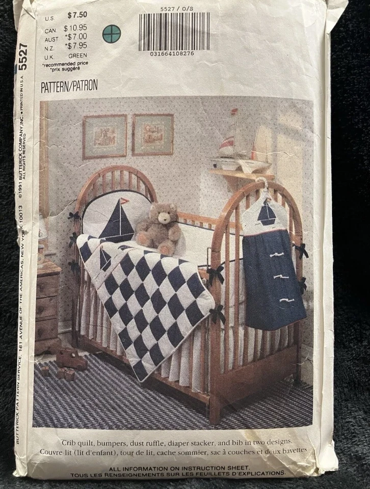 Butterick 5527 Baby Room Decor Pattern Set Uncut - Image 2 of 2