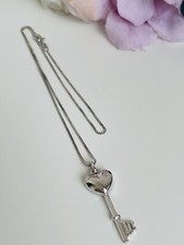 Collana In Argento Cuore Chiave