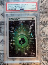 2003 Pokemon Japanese Grass Energy Holo Magma VS Aqua, PSA 9