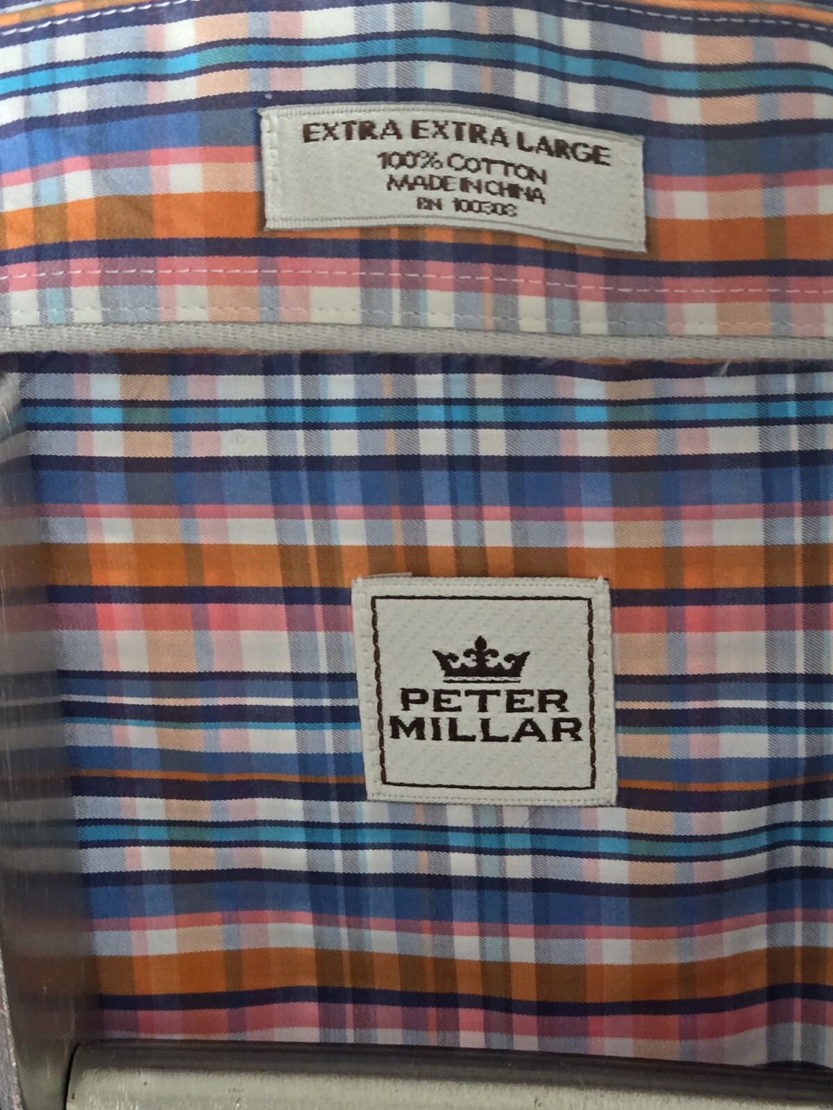 PETER MILLAR BUTTON DOWN SHIRT MULTI COLORED CHEC… - image 4