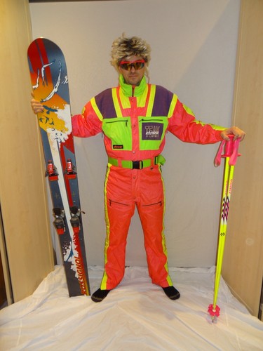CAMPRI SKI TEAM Retro Vintage 80's 90's Neon Apres Ski Suit WOMENS SIZE 12 #2 - Picture 3 of 10