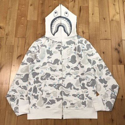 Glow in the dark BAPE Space camo shark full zip hoodie A Bathing Ape Size L  | eBay