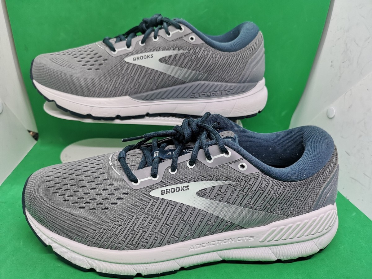 Brooks Addiction GTS 15 Gray/Navy/Aqua Running Shoes Women's Size