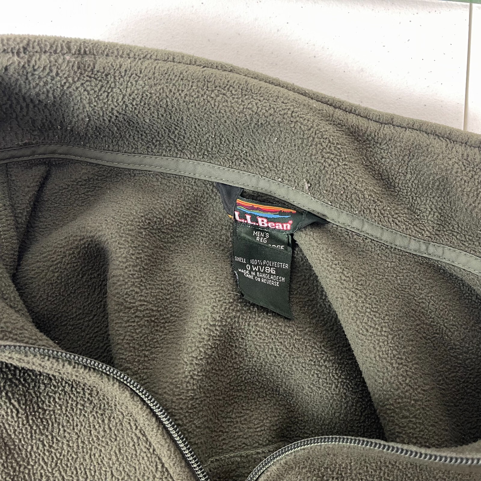LL Bean Basic Full Zip Fleece Jacket Olive Green … - image 4