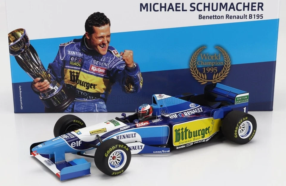 MODELLO AUTO 1:18 MINICHAMPS F1 BENETTON RENAULT B195 SCHUMACHER PACIFIC GP 1995 - Immagine 2 di 4