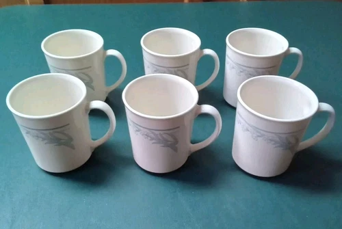 Vintage Corelle Blue Lilly Coffee Mugs Cups - Set of 6