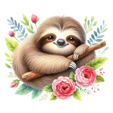 Wall Decal Sticker Cute Sloth Wall Sticker 18X18cm Large
