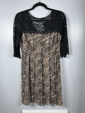 Somerset By Alice Temperley Size UK 8 Animal Print Zig Zag Dress Lace Top