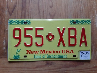 1 x Original USA Nummernschild aus NEW MEXICO - LAND OF ENCHANTMENT*TOP*TOP*TOP