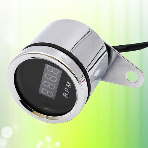 Universal LED Digital Tachometer Speedometer Motorcycle Gauge Waterproof 12V (Si - Picture 4 of 12