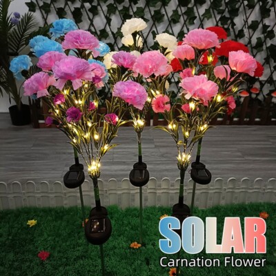 Solar Garden Lights Carnation Light Solar Outdoor Waterproof Simulation Flower