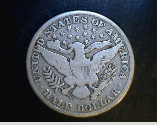 1907-S US Barber Half, Average Cir Grade mit "LI", 0,3617 oz Silber (US-4292) - Bild 2 von 2