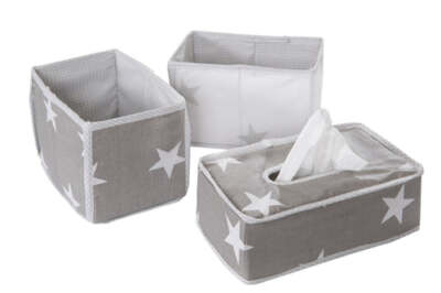 roba Pflegeorganizer-Set 'Little Stars', 3-tlg, 2 Boxen für Windeln