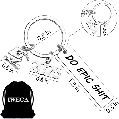 Modern Stainless Steel Keychain for Graduates - 2025 Motivational Jewelry Gift - Picture 9 of 9