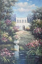 Garden, Original Oil Painting by R. Cook, 61 X 91 cm