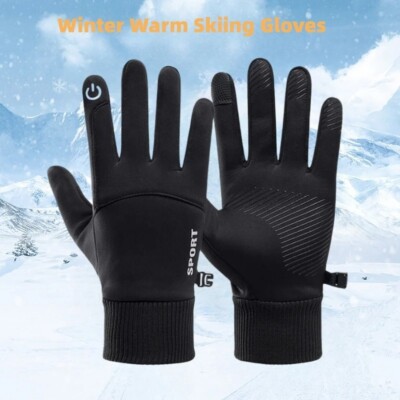 Schwarzer Winter warme volle Finger wasserdicht Radfahren Outdoor-Sport Laufen