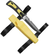 Mil-Tec Frogman Dive Fixed Knife 4.75" Serrated Stainless Steel Blade Rubber ABS