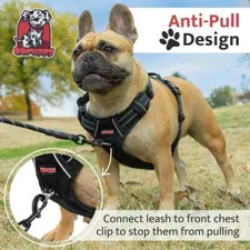 🔥No-Pull No Choke Dog Harness Sz Small w/ 2 Leash Clips Adj. Vest Reflective🔥