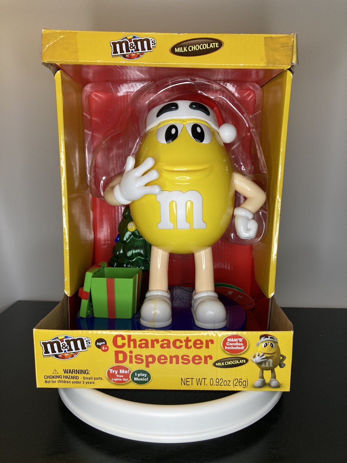 M&M's Christmas Yellow Candy Dispenser 2016 Limited Lights & Music