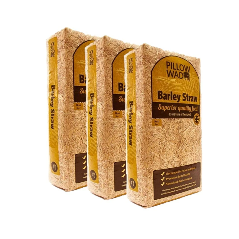 Pillow Wad Barley Straw 3 X Maxi 3Kg - Dried Animal Pet Natural Bedding Feed