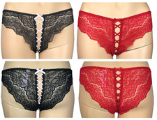 VICTORIA'S SECRET DREAM ANGELS LACE UP CROTCHLESS CHEEKY PANTY XS S M L XL NWT