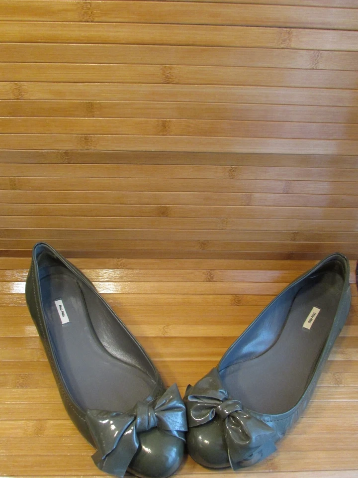 ballerines miu miu cui verni kaki 39,5 - Photo 2/4