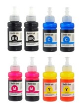 8 x Ink Refill for Epson 102 ECOTANK ET-2700 ET-2750 ET-2751 ET-3726 3756 3750