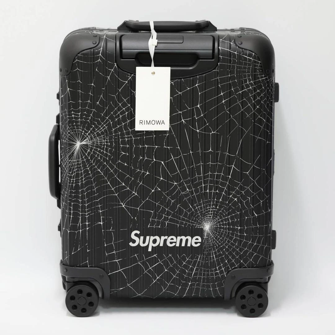 RIMOWA Supreme Spider Web Cabin Plus 49L Black Suitcase Carry Case 22x17x10 inch