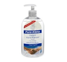 5 x Pure-Klenz Instant Hand Sanitser - 600ml - Kills 99% Bacteria 