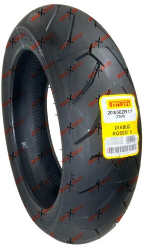 Pirelli Diablo Rosso II 120/70ZR17 200/50ZR17 Tire Set Front Rear Motorcycle 2 - Picture 3 of 9