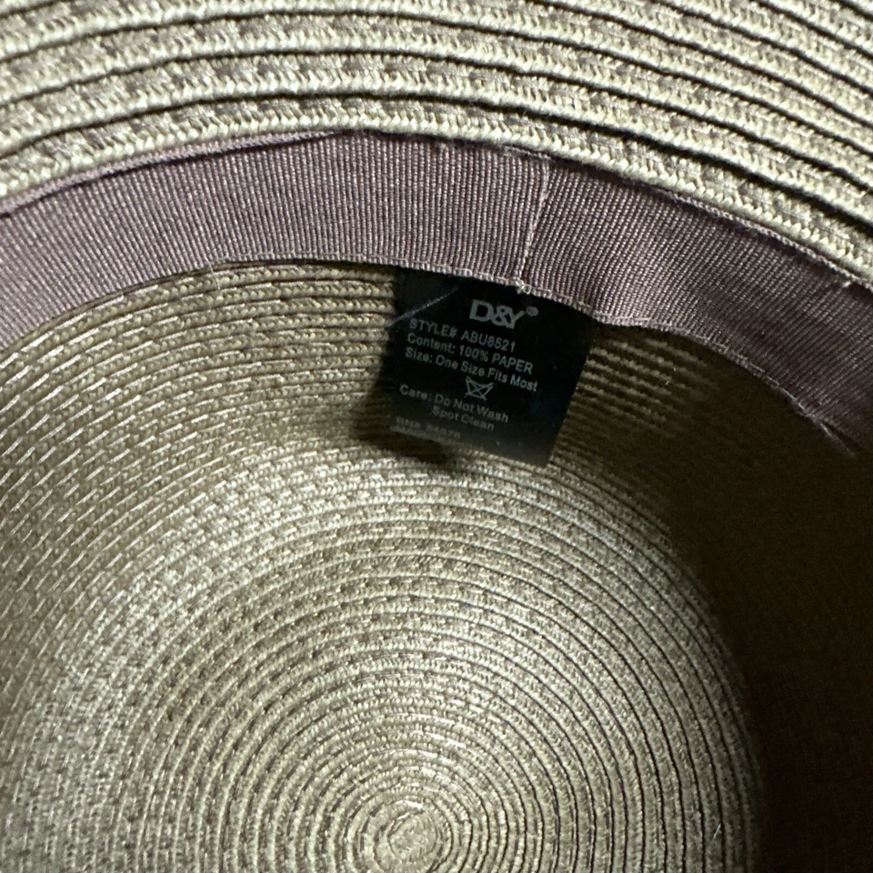 D&Y David and Young Bucket Cloche Sombrero Marrón Azul 2 Lazos Laterales Foto 4 de 4