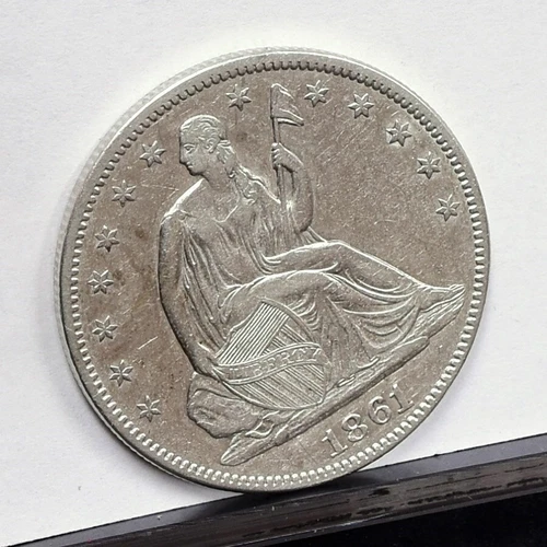 1861 Liberty Seated Half Dollar - AU Details, Cleaned (#57651-L)