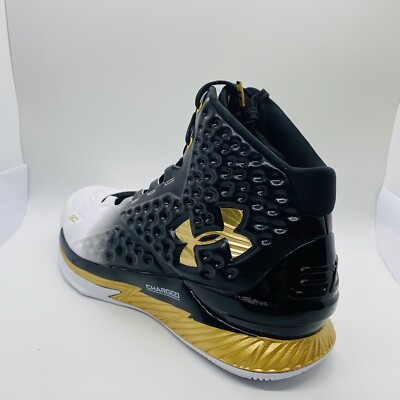 Under Armour Curry 1 MVP Basketball Shoes Black Gold Mens Size:11