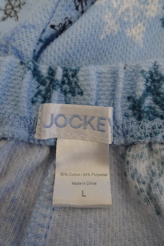 JOCKEY хлопок смесь трикотажа пижамы низ гостиной брюки синий снежинки L большой - Изображение 4 из 4