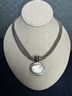 Sterling ESPO Beaded Chain Snap Necklace With Interchangeable MOP Pendant
