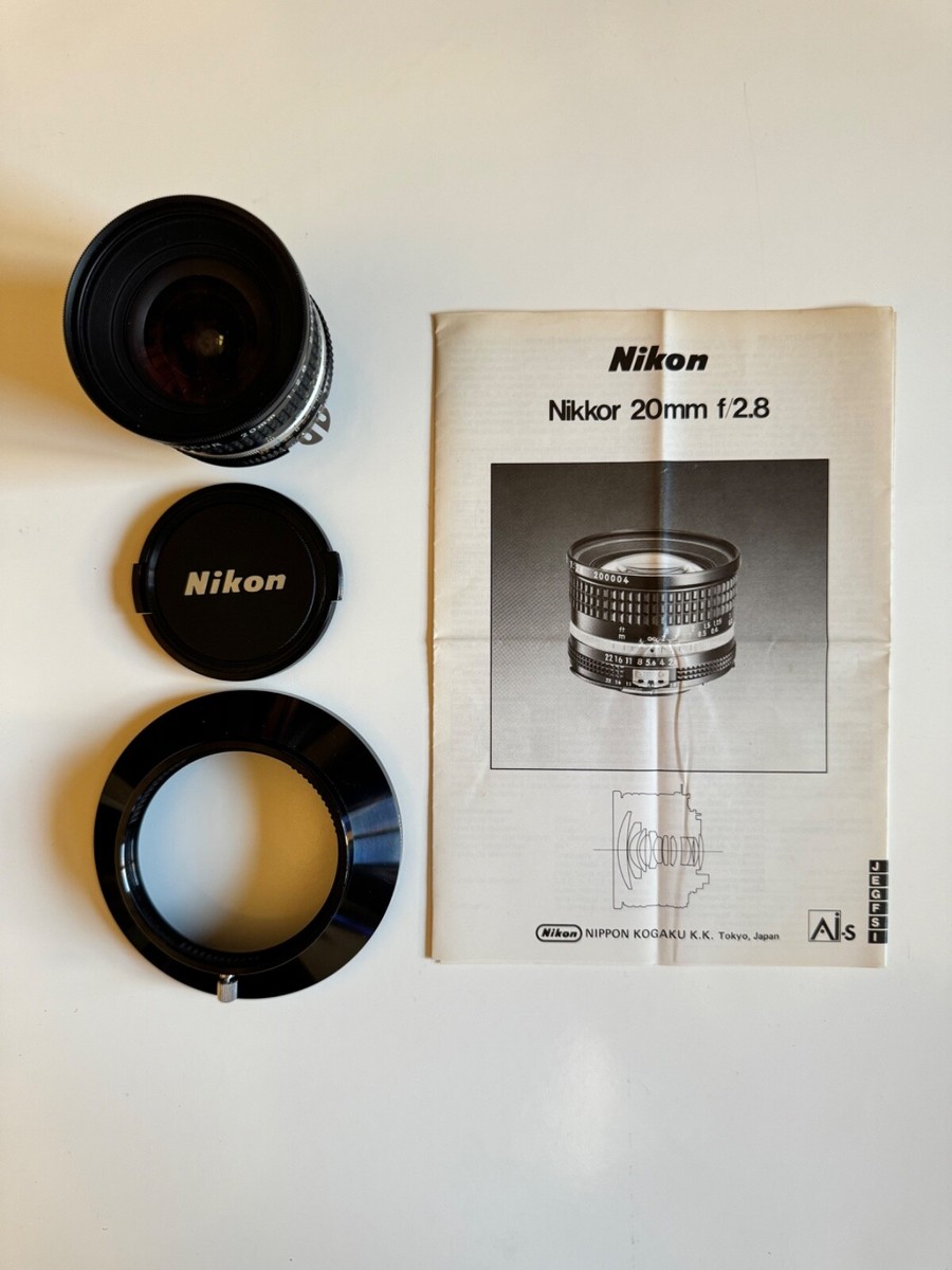 Nikon Nikkor Ai-s 20mm f/2.8 Wide Angle MF Lens Ais w/Caps Nikon Nikkor Ai-s 20mm f/2.8 Wide Angle MF Lens Ais w/Caps