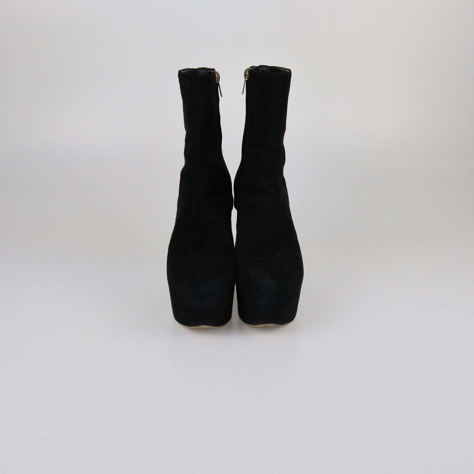 Stivaletti Yves Saint Laurent neri con zeppa e zip